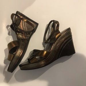 Coach Renee Gunmetal Wedge Heel Size 9.5